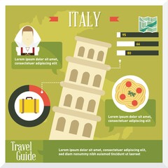 Canvas Print - italy travel infographic