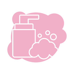 Sticker - antibacterial soap bottle block style icon