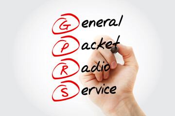 Poster - gprs - general packet radio service acronym, technology concept background