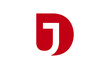 DJ or JD Letter Initial Logo Design, Vector Template