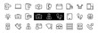 © RUVYM - GADGET Set of vector icons of smart devices such as laptop, tablet, protection program, phone, digital network, thin line vector gadget icons, editable stroke