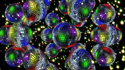 Wall Mural - Colorful Disco Ball 3d Render