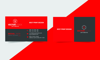 modern red business card template