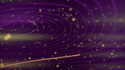 Poster - Deformed wavy wires with motion glowing elements. 3d rendering loop animation 4K