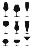 Fototapeta  - Vector illustration. Glasses set collection elements.