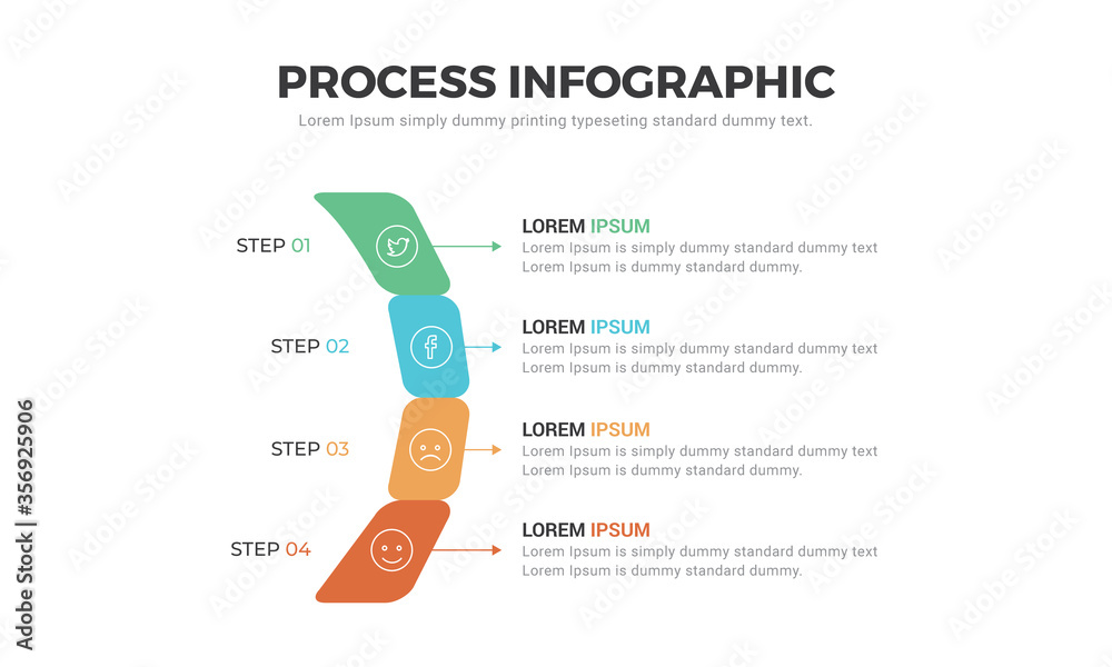 4 step social media vector illustration infographic Stock Vector ...