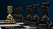 Gold pawn chess leadership 3d rendering