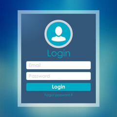 Modern Login form page. Website UI vector elements. - Vector Illustration with Blurry Background