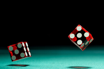 Casino Craps dice close up