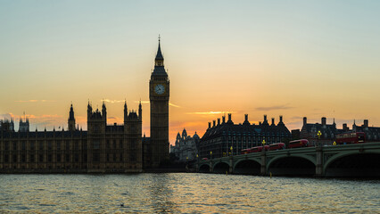 Poster - Big Ben, Parliament, Westminster bridge in London