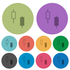 Sticker - Two candlesticks color darker flat icons