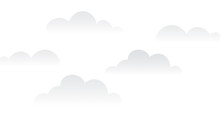Gray Clouds On A White Background Vector Illustration In A Flat Design.