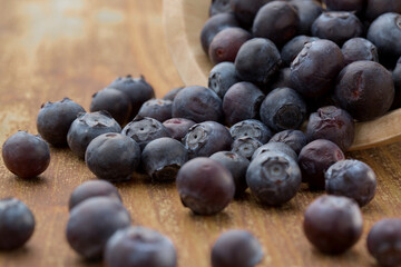 Wall Mural - Blueberry on a  wooden background