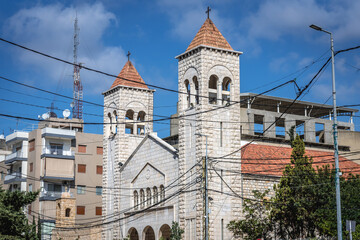 Canvas Print - Exterior view of Al Saydeh Maronite Church in Beirut, capital city of Lebanon