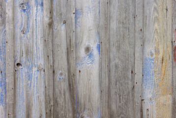 Wooden surface with old blue paint. Old grunge wooden wall. Wooden texture.