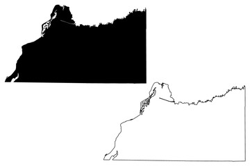 Cass County, Illinois (U.S. county, United States of America, USA, U.S., US) map vector illustration, scribble sketch Cass map