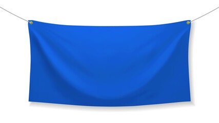 Wall Mural - blue fabric banner with folds