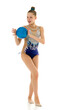 © lotosfoto - Girl gymnast performs exercises with the ball.