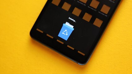 Delecting files animation stock footage.