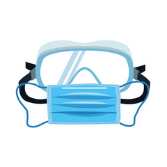 Poster - medical mask and goggles protection accessories