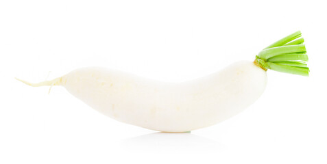 Poster - fresh white radish isolated on white background