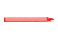 Red Wax Crayon Isolated On White With Clipping Path