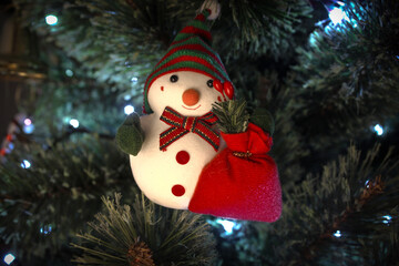 Christmas tree decoration of a snowman