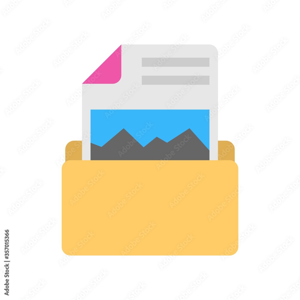 Image file folder icon in flat design style. Stock Vector | Adobe Stock