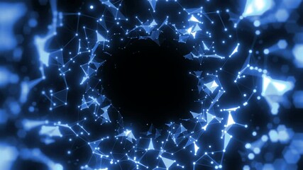 Wall Mural - blue digital network connection background