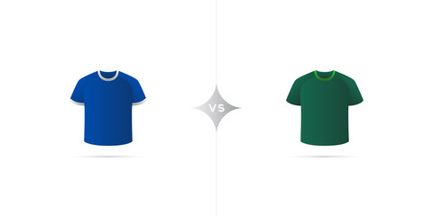 Wall Mural - Schalke 04 versus Werder. Soccer jersey with shadow. Vector illustration.