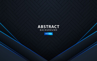 premium modern dark abstract background banner with blue line. vector illustration.