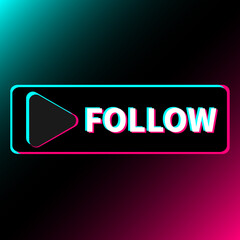 Wall Mural - New button design. Button to follow. Blog in the colors of a popular social network. User interface, ui. Social media concept. Vector illustration