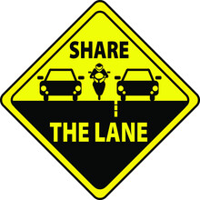Share The Lane Road Vector Sign