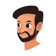 Sticker - young man male with beard head avatar character