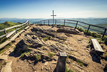 Canvas Print - Top of Mount Halicz in Bieszczady mountain range in Poland