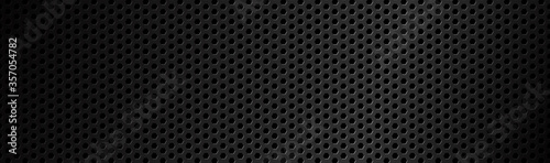 Fotomural Abstract dark black geometric hexagonal mesh material header