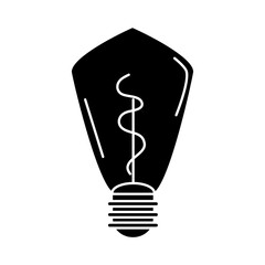 Canvas Print - electric light bulb, eco idea metaphor, isolated icon silhouette style