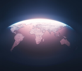 Wall Mural - 3d illustration of the planet earth. concept image of globalization.