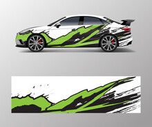 Abstract Stripe For Racing Car Wrap, Sticker, And Decal Design Vector.
