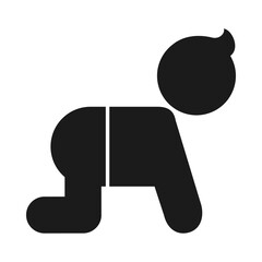 Sticker - pictogram baby crawling icon, silhouette style