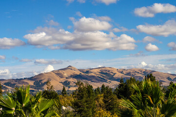 Wall Mural - Beautiful clouds over the mountains Mission Peak, California