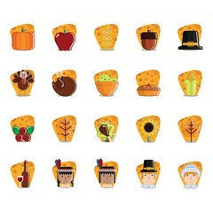 Wall Mural - set of thanksgiving icons