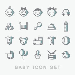 Poster - baby icon set