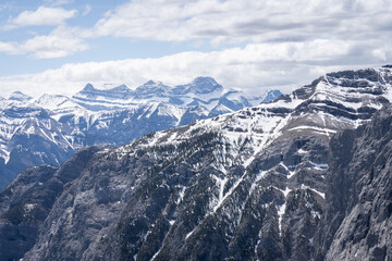 Wall Mural - Mountain ranges in Canadian Rockies ,shot at Mt Yamnuska trail, Alberta, Canada