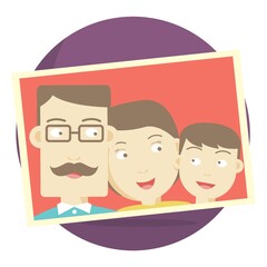 Canvas Print - photograph of a family with their son