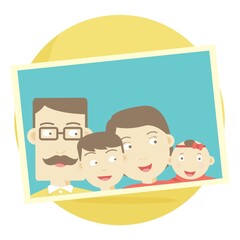 Canvas Print - photograph of a family with their son and baby daughter