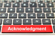 Acknowledgment word on computer space bar