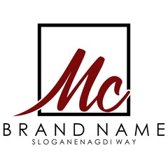 Wall Mural - letter mc logo design concept vector