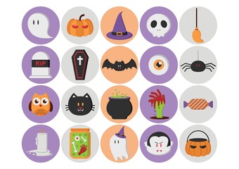 Wall Mural - halloween icon set