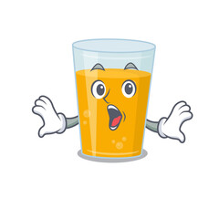 Wall Mural - Glass of orange juice mascot design concept having a surprised gesture